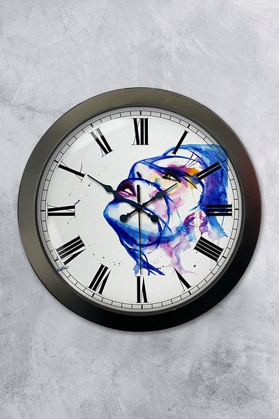 Kasva Concept 36 cm Black Metal Modern Art Wall Clock
