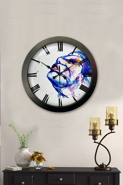 Kasva Concept 36 cm Black Metal Modern Art Wall Clock