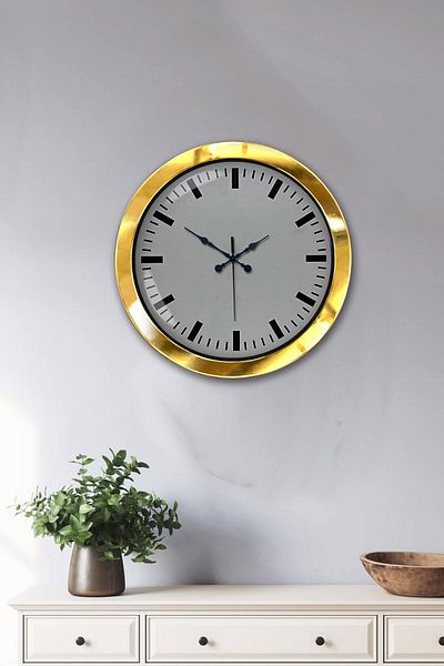 Kasva Concept Gift 36 cm Gold Metal Numerous Wall Clock