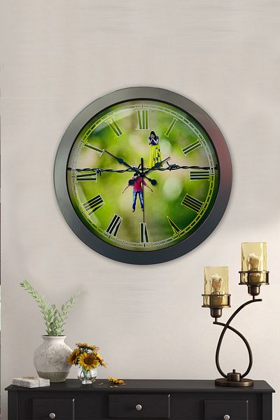Kasva Concept Gift 36 cm Black Metal Funny Wall Clock
