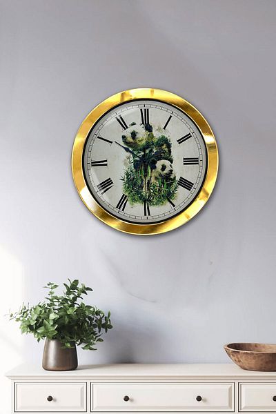 Kasva Concept Gift 36 cm Gold Metal Animal Wall Clock