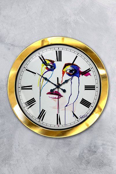 Kasva Concept Gift 36 cm Gold Metal Character Wall Clock