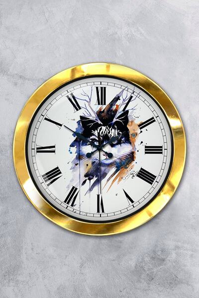 Kasva Concept هدية ساعة حائط حديثة معدنية ذهبية مقاس 36 سم