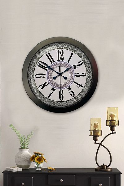 Kasva Concept Gift 36 cm Black Metal Modern Wall Clock