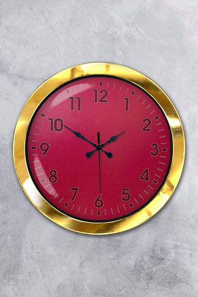 Kasva Concept Gift 36 cm Gold Metal Pink Wall Clock
