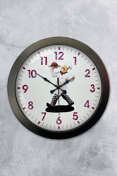 Kasva Concept Gift 36 cm Black Metal Kitchen Wall Clock