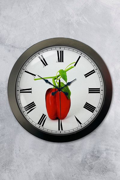 Kasva Concept Gift 36 cm Black Metal Kitchen Wall Clock