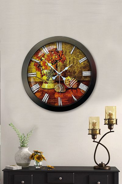 Kasva Concept Gift 36 cm Black Metal Decorative Wall Clock
