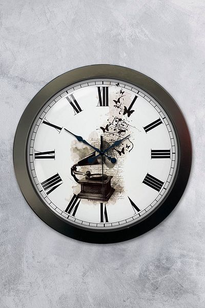 Kasva Concept Gift 36 cm Black Metal Music Wall Clock