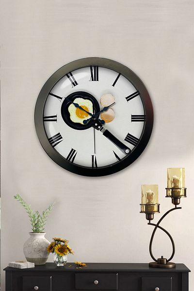 Kasva Concept Gift 36 cm Black Metal Kitchen Wall Clock