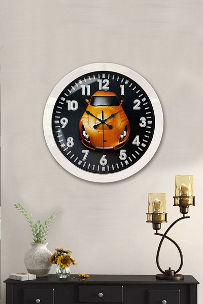 Kasva Concept 36 cm White Metal Auto Gallery Wall Clock