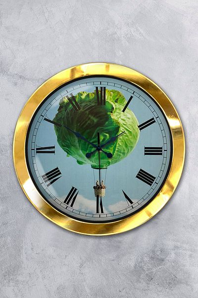Kasva Concept Gift 36 cm Gold Metal Kitchen Wall Clock