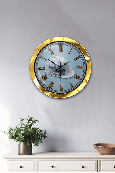 Kasva Concept Gift 36 cm Gold Metal Construction Wall Clock