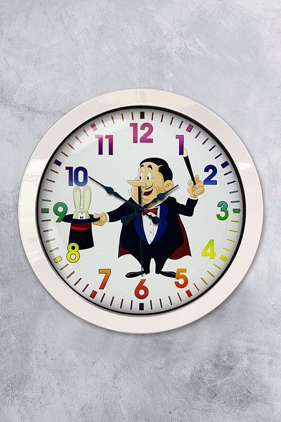 Kasva Concept Gift 36 cm White Metal Wizard Wall Clock