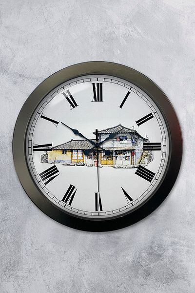 Kasva Concept Gift 36 cm Black Metal Vintage Home Wall Clock