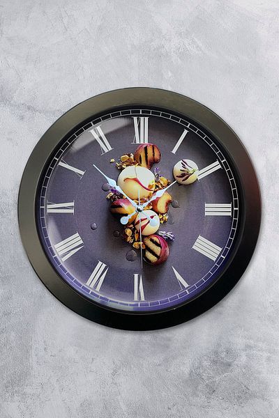 Kasva Concept Gift 36 cm Black Metal Kitchen Wall Clock