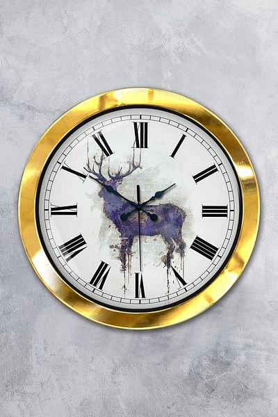 Kasva Concept Gift 36 cm Gold Metal Animal Wall Clock