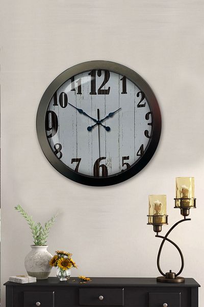 Kasva Concept Gift 36 cm Black Metal Decorative Wall Clock