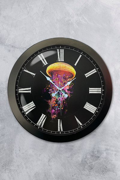 Kasva Concept 36 cm Black Metal Jellyfish Wall Clock