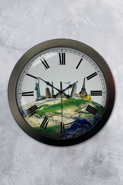 Kasva Concept Gift 36 cm Black Metal International Wall Clock