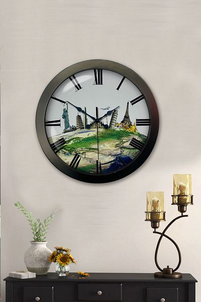 Kasva Concept Gift 36 cm Black Metal International Wall Clock