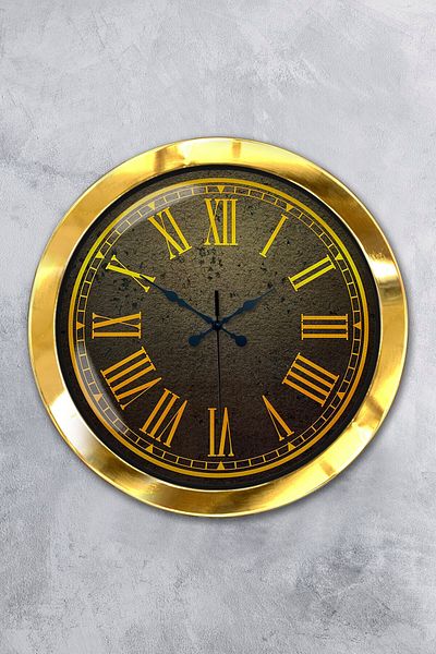 Kasva Concept Gift 36 cm Gold Metal Yellow Wall Clock