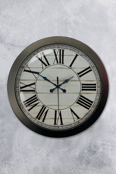 Kasva Concept 36 cm Black Metal Roman Numeral Wall Clock