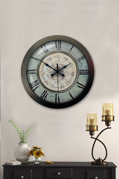 Kasva Concept Gift 36 cm Black Metal Decorative Wall Clock