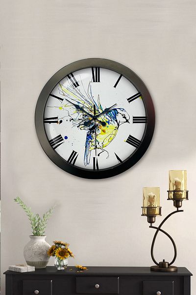 Kasva Concept Gift 36 cm Black Metal Decorative Wall Clock