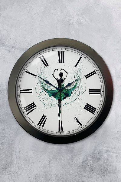 Kasva Concept Gift 36 Cm Black Metal Dance Wall Clock