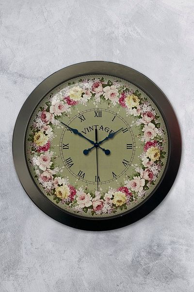 Kasva Concept Gift 36 cm Black Metal Vintage Wall Clock