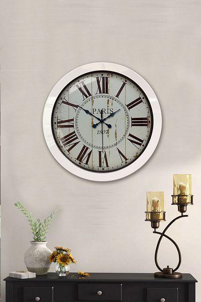 Kasva Concept Gift 36 cm White Metal Paris 1807 Wall Clock