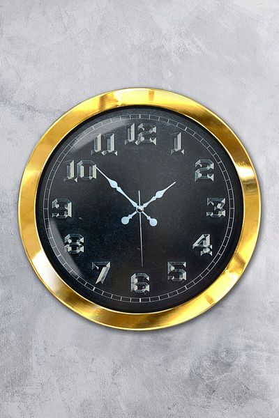 Kasva Concept Δώρο 36 εκ. Χρυσό Μεταλλικό Vintage Ρολόι τοίχου