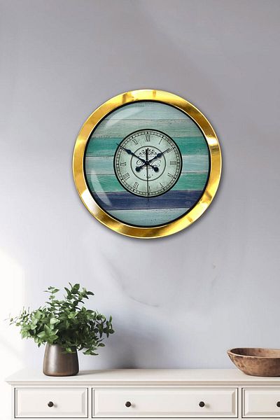 Kasva Concept Gift 36 cm Gold Metal Vintage Wall Clock