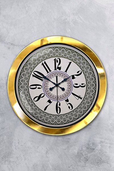 Platin Saat هدية ساعة حائط حديثة معدنية ذهبية مقاس 36 سم
