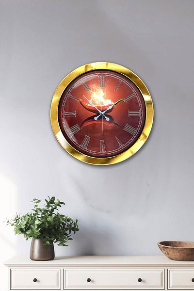 Kasva Concept Δώρο Ρολόι τοίχου κουζίνας 36 εκ. χρυσό μεταλλικό