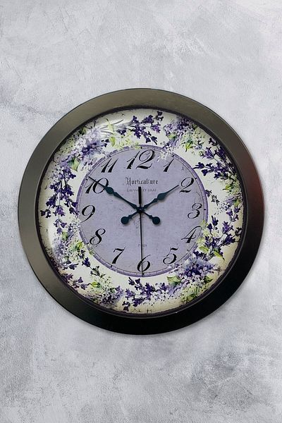 Kasva Concept Gift 36 cm Black Metal Yorticalture Wall Clock