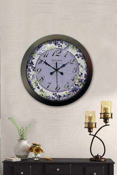 Kasva Concept Gift 36 cm Black Metal Yorticalture Wall Clock