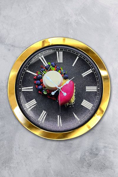 Kasva Concept Gift 36 cm Gold Metal Kitchen Wall Clock