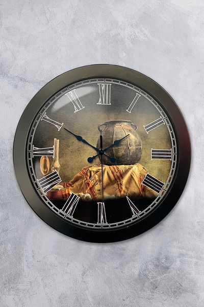 Kasva Concept Gift 36 cm Black Metal Decorative Wall Clock