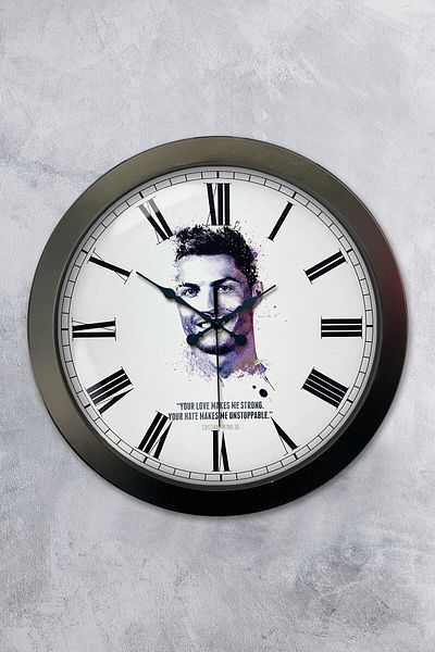 Kasva Concept 36 cm Black Metal Cristiano Ronaldo Wall Clock
