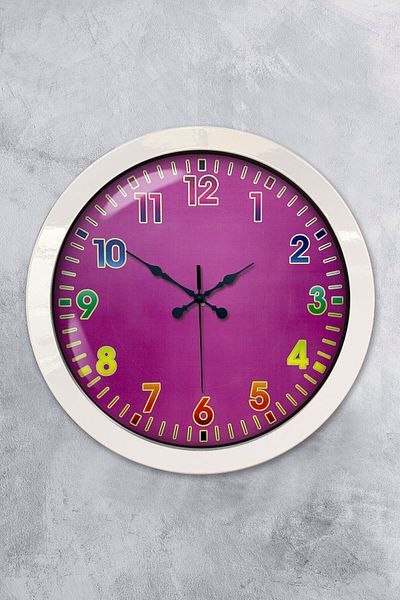 Kasva Concept Gift 36 cm White Metal Colored Number Wall Clock