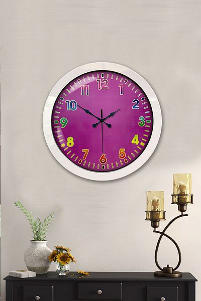 Kasva Concept Gift 36 cm White Metal Colored Number Wall Clock