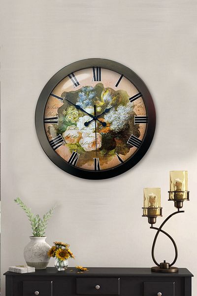 Kasva Concept Gift 36 cm Black Metal Decorative Wall Clock