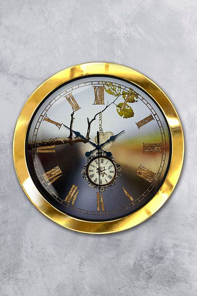 Kasva Concept Gift 36 cm Gold Metal Chain Wall Clock