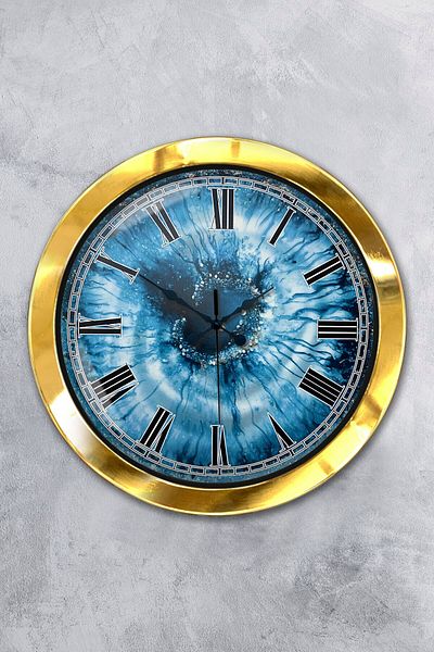 Kasva Concept Gift 36 cm Gold Metal Eye Wall Clock