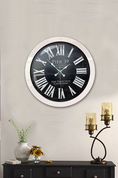 Kasva Concept Gift 36 cm White Metal San Francisco Wall Clock