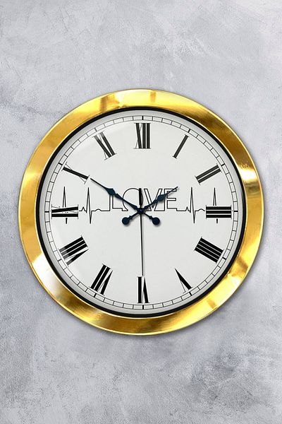 Kasva Concept Gift 36 cm Gold Metal Love Wall Clock