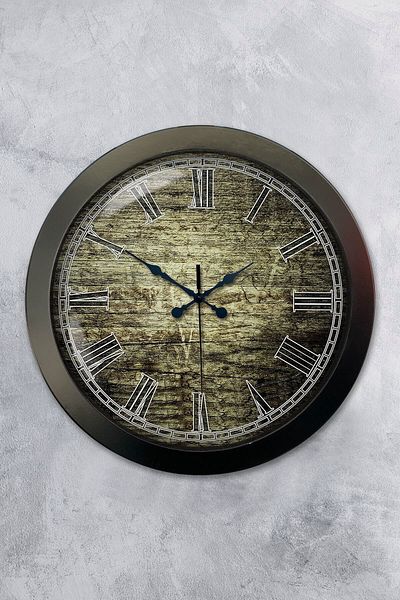 Kasva Concept Gift 36 cm Black Metal Antique Wall Clock