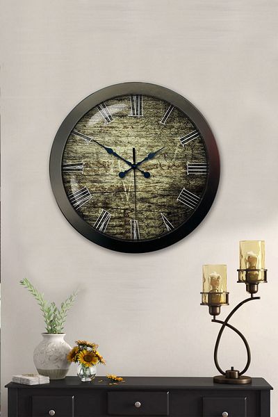 Kasva Concept Gift 36 cm Black Metal Antique Wall Clock